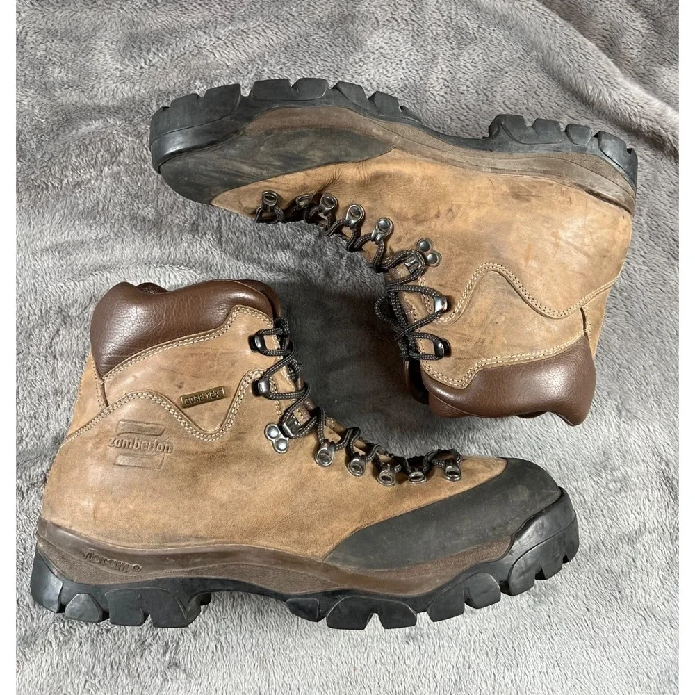 Zamberlan Civetta GTX Boots Mens 14 Goretex Brown Leather Mid Ankle Vibram Italy